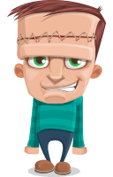 Little Monster Kid Cartoon Vector Character AKA FranKid Stein